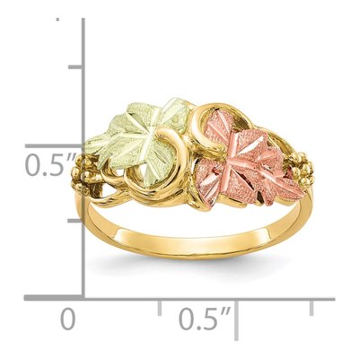 10K Tri-Color Gold Black Hills Grapes Ring – view 5