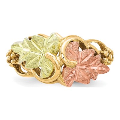 10K Tri-Color Gold Black Hills Grapes Ring – view 6
