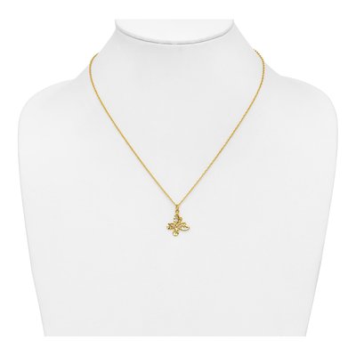 10K Tri-Color Gold Black Hills Butterfly Pendant Necklace – view 5