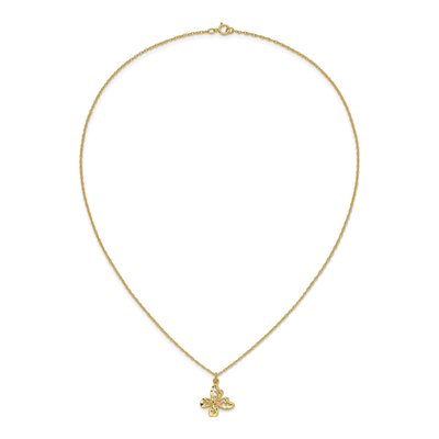10K Tri-Color Gold Black Hills Butterfly Pendant Necklace – view 6