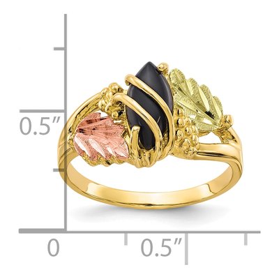 10K Tri-Color Gold Onyx Hills Marquise Ring – view 5