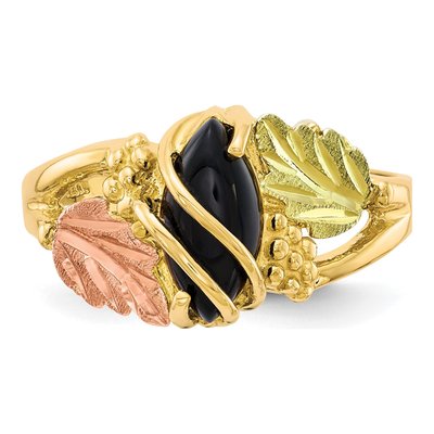 10K Tri-Color Gold Onyx Hills Marquise Ring – view 6