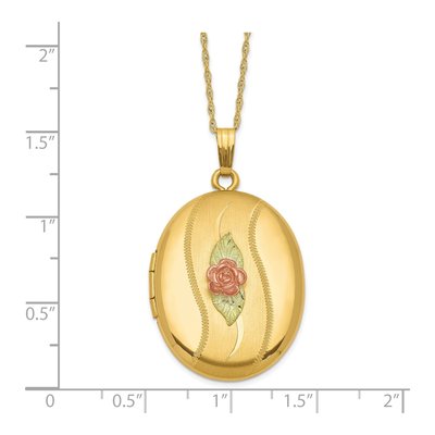 10K Tri-Color Gold Black Hills Locket Pendant Necklace – view 4