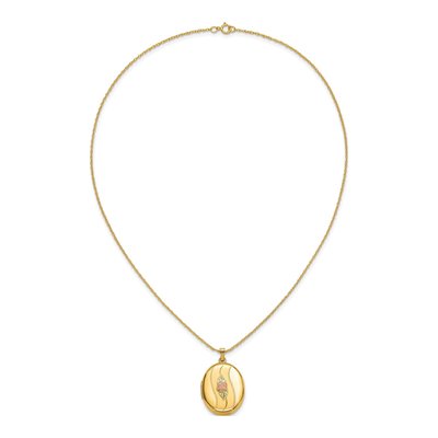 10K Tri-Color Gold Black Hills Locket Pendant Necklace – view 7