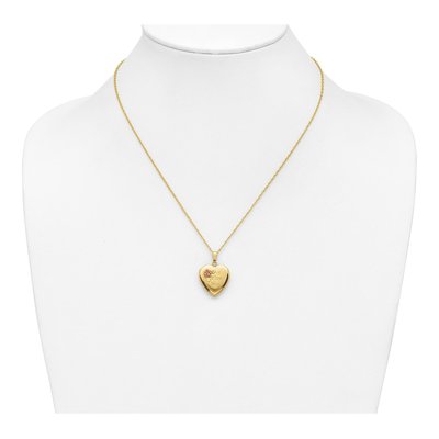 10K Tri-Color Gold Black Hills I LOVE YOU Heart Pendant Necklace – view 5