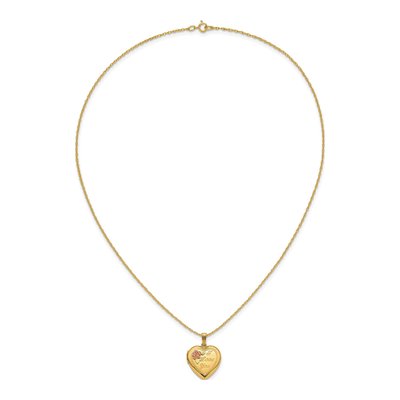 10K Tri-Color Gold Black Hills I LOVE YOU Heart Pendant Necklace – view 7