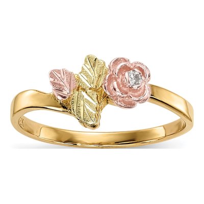 10K Tri-Color Gold Diamond Hills Ring