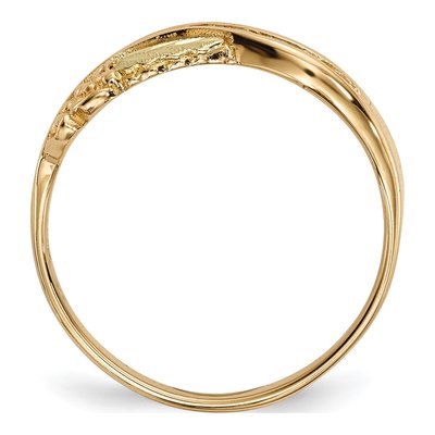 10K Tri-Color Gold 1/6 ct tw Diamond Hills Grapes Leaves Ring – view 3