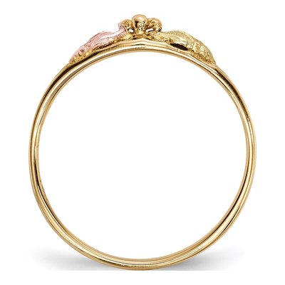 10K Tri-Color Gold Black Hills Leaves Ring – view 3