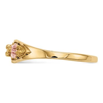 10K Tri-Color Gold Black Hills Leaves Ring – view 4
