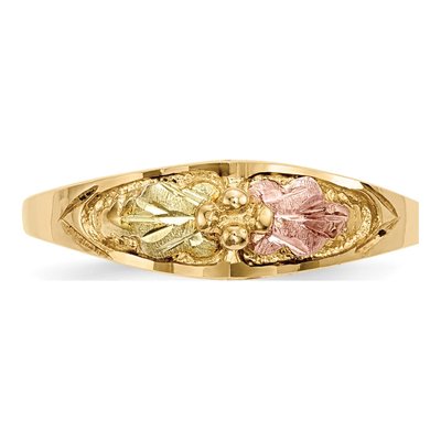 10K Tri-Color Gold Black Hills Leaves Ring – view 5