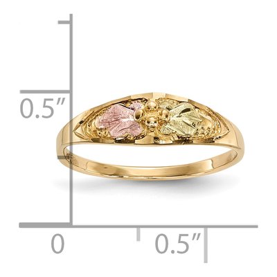 10K Tri-Color Gold Black Hills Leaves Ring – view 6