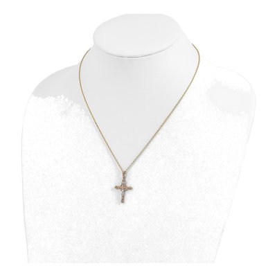 10K Tri-Color Gold Black Hills Crucifix Pendant Necklace – view 5