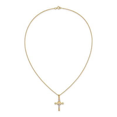 10K Tri-Color Gold Black Hills Crucifix Pendant Necklace – view 6