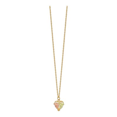 10K Tri-Color Gold Black Hills Grape Leaf Pendant Necklace – view 3