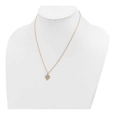 10K Tri-Color Gold Black Hills Grape Leaf Pendant Necklace – view 5