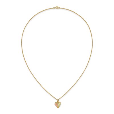 10K Tri-Color Gold Black Hills Grape Leaf Pendant Necklace – view 6