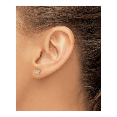 10K Tri-Color Gold Black Hills Butterfly Stud Earrings – view 3