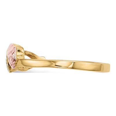 10K Tri-Color Gold 1/20 ct tw Diamond Hills Rosebud Ring – view 4