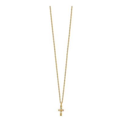 10K Tri-Color Gold Black Hills Leaves Cross Pendant Necklace – view 3