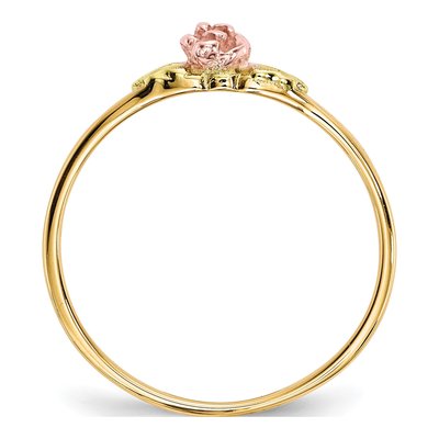 10K Tri-Color Gold Black Hills Leaves Ring – view 3