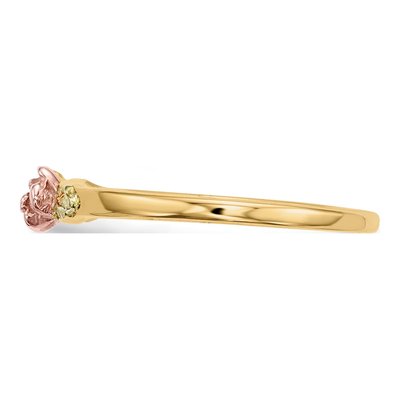 10K Tri-Color Gold Black Hills Leaves Ring – view 4