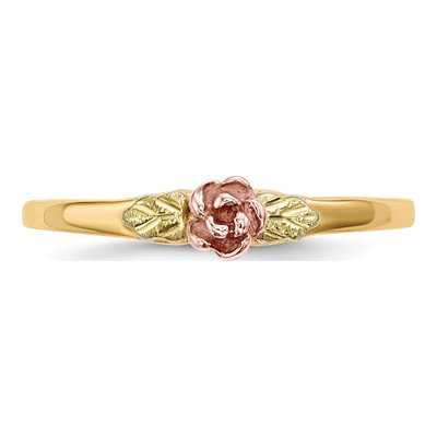10K Tri-Color Gold Black Hills Leaves Ring – view 5