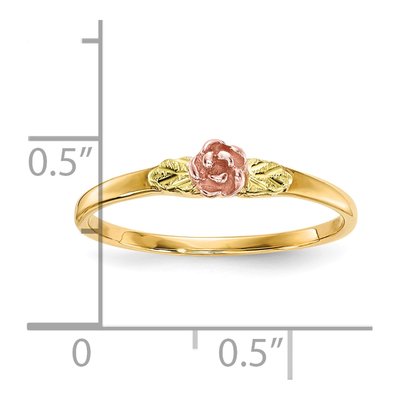 10K Tri-Color Gold Black Hills Leaves Ring – view 6