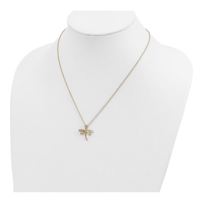 10K Tri-Color Gold Black Hills Dragonfly Pendant Necklace – view 5