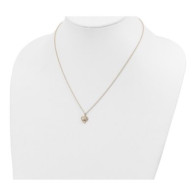 10K Tri-Color Gold Garnet Hills Heart Pendant Necklace – view 5