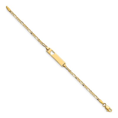 10K Yellow Gold Figaro ID Bracelet – view 2