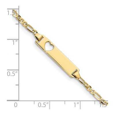 10K Yellow Gold Figaro ID Bracelet – view 3