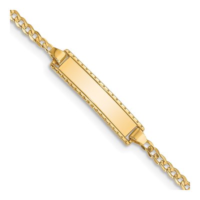 10K Yellow Gold Curb for Baby Child ID Bracelet