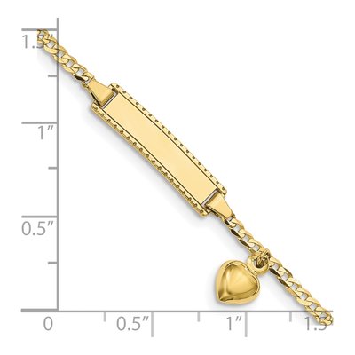 10K Yellow Gold Puffed Heart ID Bracelet – view 3