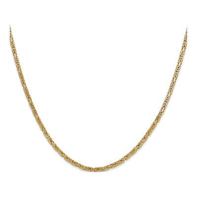 10K Yellow Gold 2mm Handmade Byzantine Chain – view 2