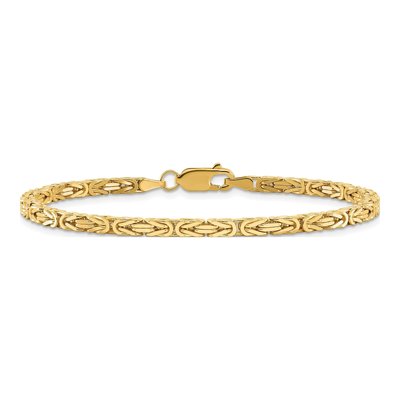 10K Yellow Gold 2.5mm Handmade Byzantine Chain Bracelet – view 2