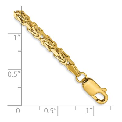 10K Yellow Gold 2.5mm Handmade Byzantine Chain Bracelet – view 3