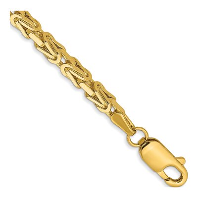 10K Yellow Gold 2.5mm Handmade Byzantine Chain Bracelet