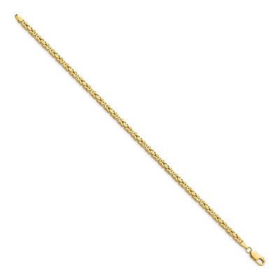 10K Yellow Gold 2.5mm Handmade Byzantine Chain Bracelet – view 2