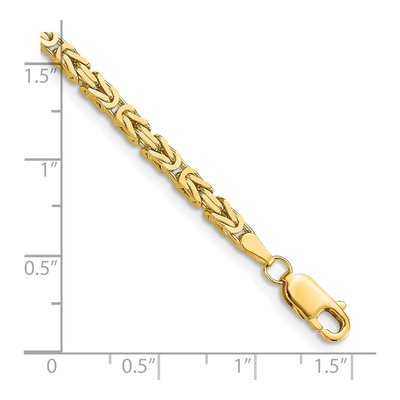 10K Yellow Gold 2.5mm Handmade Byzantine Chain Bracelet – view 3