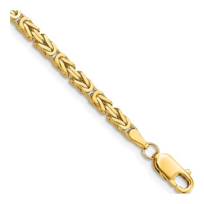 10K Yellow Gold 2.5mm Handmade Byzantine Chain Bracelet