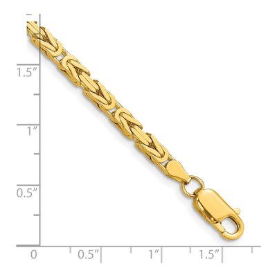 10K Yellow Gold 3.25mm Handmade Byzantine Chain Bracelet – view 3