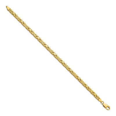 10K Yellow Gold 4mm Handmade Byzantine Chain Bracelet – view 2