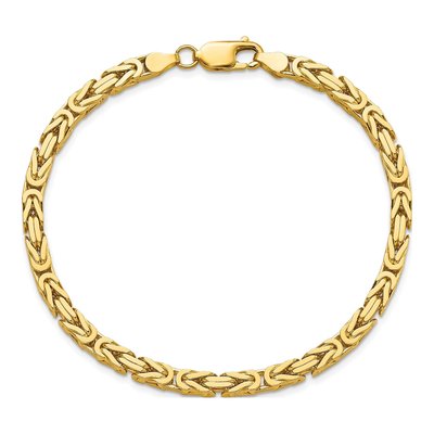 10K Yellow Gold 4mm Handmade Byzantine Chain Bracelet – view 3