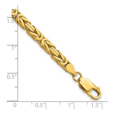 10K Yellow Gold 4mm Handmade Byzantine Chain Bracelet – view 4