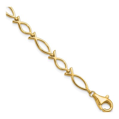 10K Yellow Gold Ichthus Fish Bracelet