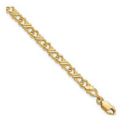 10K Yellow Gold 4.25mm Fancy Link Chain Bracelet