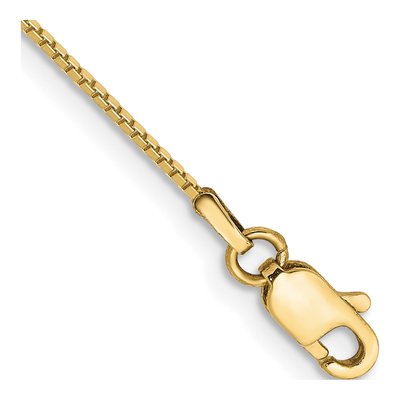 10K Yellow Gold 0.9mm Box Chain Bracelet