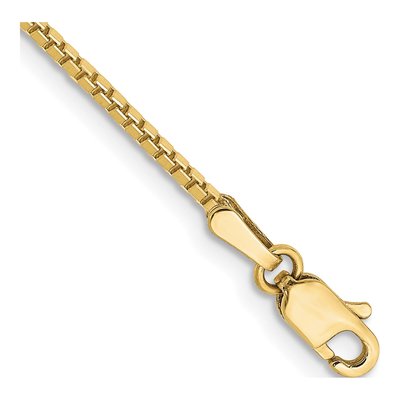 10K Yellow Gold 1.3mm Box Chain Anklet