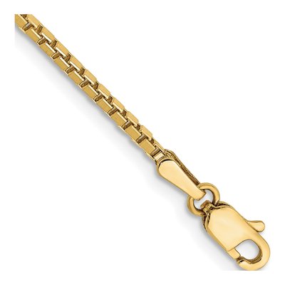 10K Yellow Gold 1.5mm Box Chain Bracelet